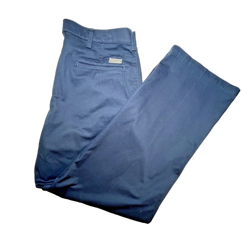 Wrangler Timber Creek‎ Mens 38x30 Navy Straight Chino Pants Pleated Front